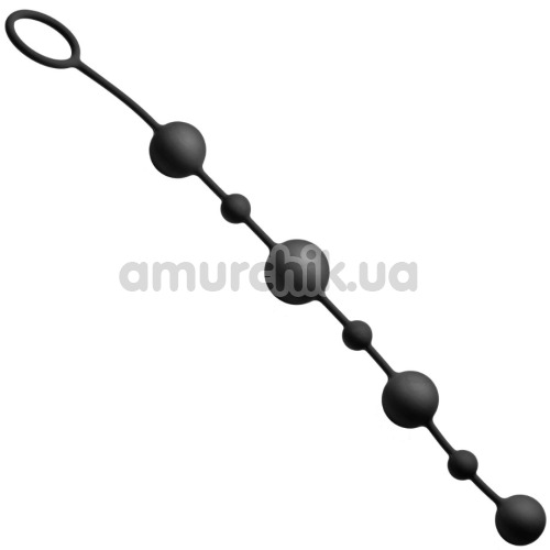 Анальний ланцюжок GreyGasms Linger Graduated Silicone Anal Beads, чорний