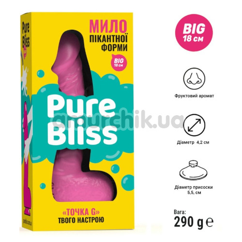 Мыло в виде пениса с присоской Pure Bliss Big, розовое