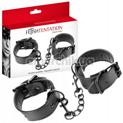 Фиксаторы для рук Fetish Tentation Enjoy Pain Adjustable Handcuffs, черные