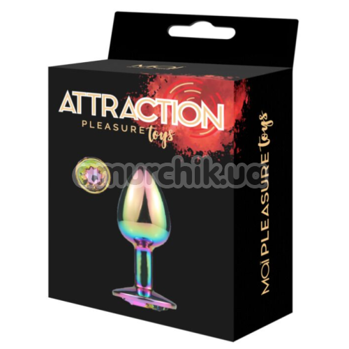 Анальная пробка с радужным кристаллом Mai Attraction Pleasure Toys S №72, радужная