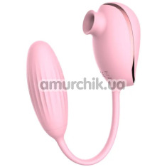 Симулятор орального секса для женщин с виброяйцом Boss Series Leiothrix, розовый - Фото №1