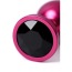 Анальна пробка з чорним кристалом Toyfa Metal 717008-99, рожева - Фото №6