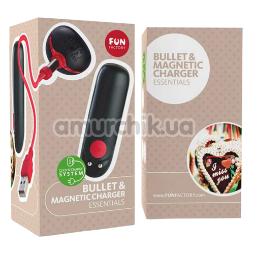 Віброкуля Fun Factory Bullet & Magnetic Charger Essentials, чорна
