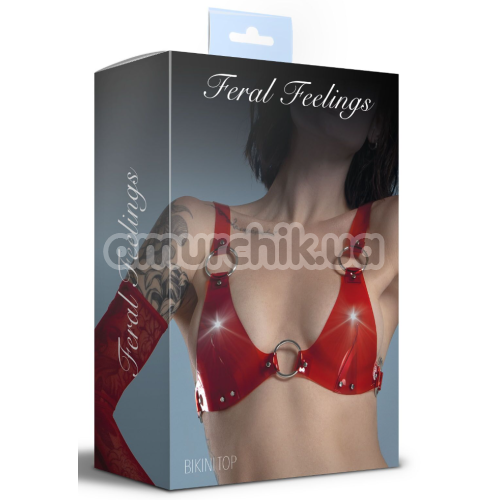 Бюстгальтер Feral Feelings Bikini Top, прозоро-червоний