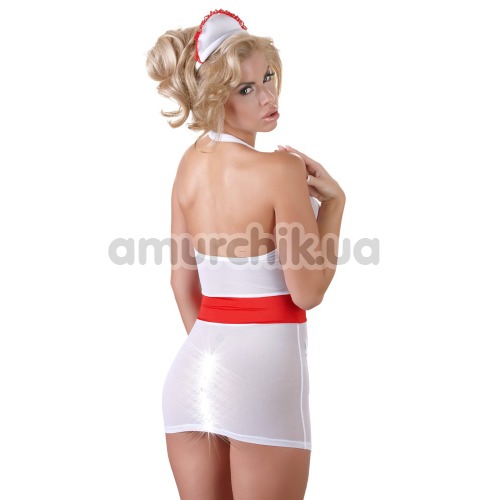 Костюм медсестры Cottelli Collection Costumes 2470578 белый: платье + шапочка