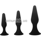 Набор из 3 анальных пробок Trubliss Anal Pleasure Starter Kit Eros, черный - Фото №1