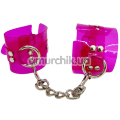 Фіксатори для рук DS Fetish Handcuffs Transparent, фіолетові - Фото №1