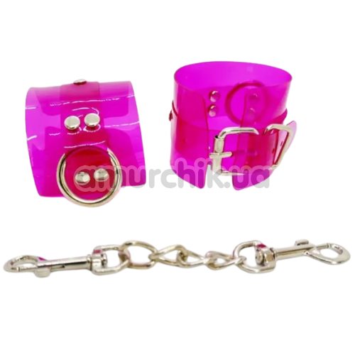 Фиксаторы для рук DS Fetish Handcuffs Transparent, фиолетовые