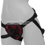 Страпон Secret Kisses Rosegasm Heart Shape Strap-On Harness, черно-красный - Фото №1