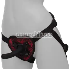 Страпон Secret Kisses Rosegasm Heart Shape Strap-On Harness, чорно-червоний - Фото №1
