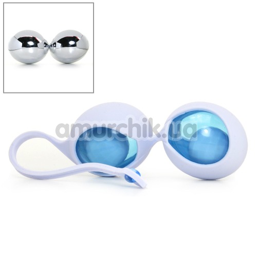 Вагінальні кульки OVO L1, біло-блакитні