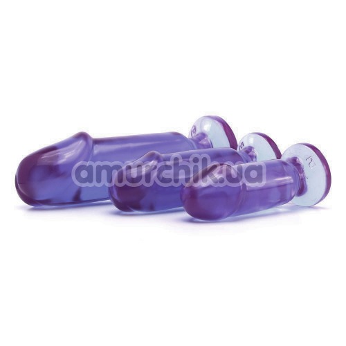 Набор анальных пробок Crystal Jellies Anal Starter Kit, фиолетовый