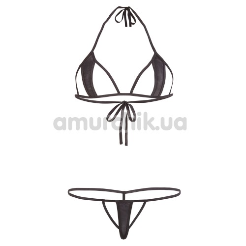 Комплект Mandy Mystery Transparent Bikini черный: бюстгальтер + трусики - Фото №1