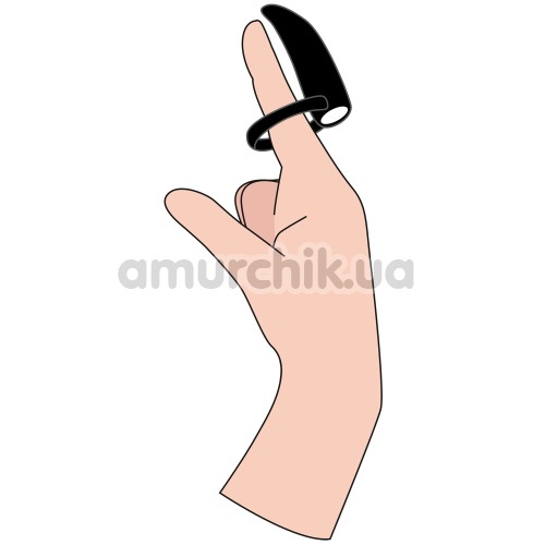 Насадка на палець з вібрацією Black Velvets Vibrating Ring, чорна