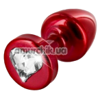 Анальна пробка з прозорим кристалом SWAROVSKI Anni R Heart T2, червона - Фото №1