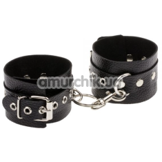 Наручники sLash Leather Double Fix Hand Cuffs, черные - Фото №1
