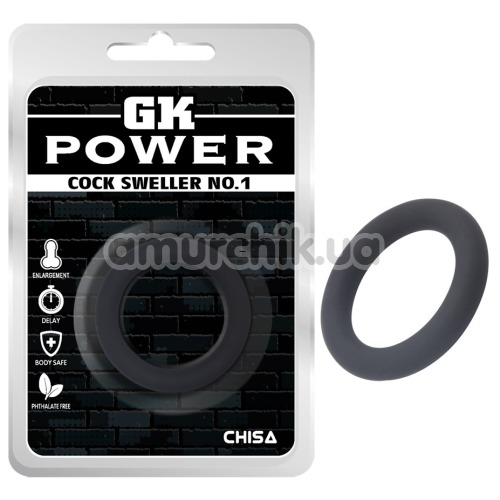 Эрекционное кольцо GK Power Cock Sweller No.1, черное