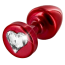 Анальна пробка з прозорим кристалом SWAROVSKI Anni R Heart T2, червона - Фото №0