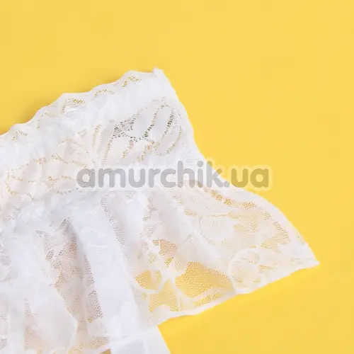 Комплект Star Night Lace Flower Set, белый: пояс для чулок + трусики