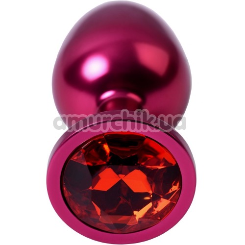 Анальная пробка с красным кристаллом Toyfa Metal 717008-99, розовая