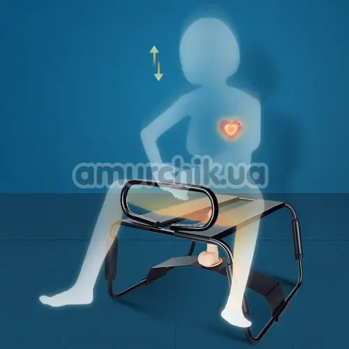 Стілець для сексу з фалоімітатором Roomfun Sex Assist Chair With Dildo L, чорний
