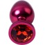 Анальна пробка з червоним кристалом Toyfa Metal 717008-99, рожева - Фото №4