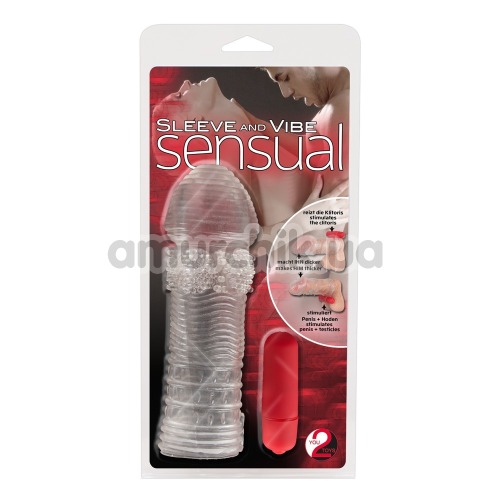 Насадка на пенис с вибрацией Sleeve and Vibe Sensual, прозрачная