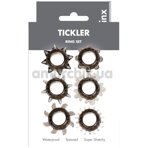 Набор из 6 эрекционных колец Linx Tickler Ring Set, серый