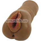 Искусственная вагина и анус CyberStroker Pussy and Ass, коричневая - Фото №1