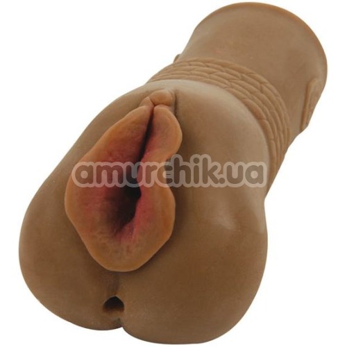 Искусственная вагина и анус CyberStroker Pussy and Ass, коричневая - Фото №1