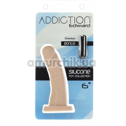 Фаллоимитатор Addiction Edward 6 + вибропуля Power Bullet, телесный