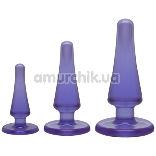 Набор анальных пробок Crystal Jellies Anal Initiation Kit, фиолетовый - Фото №1