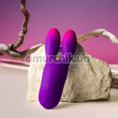 Клиторальный вибратор Rocks-Off Glo-Girl Bunny, фиолетово-розовый