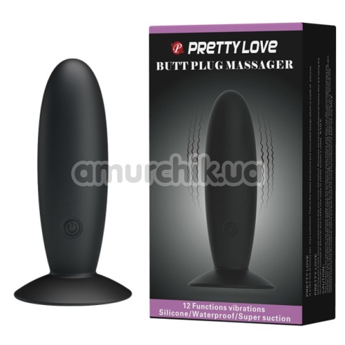 Анальна пробка з вібрацією Pretty Love Butt Plug Massager, чорна