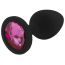 Анальная пробка с розовым кристаллом RelaXxxx Silicone Plug Medium, черная - Фото №0