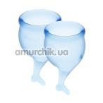 Набір з 2 менструальних чаш Satisfyer Feel Secure, блакитний - Фото №1