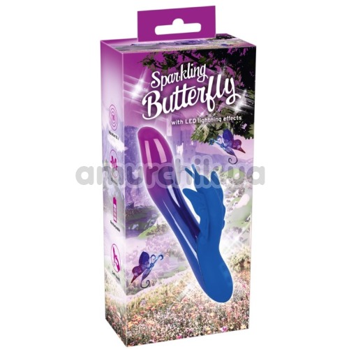Вібратор Sparkling Butterfly, фіолетово-синій