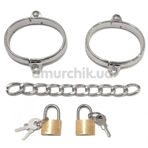 Наручники DS Fetish Metal Handcuffs With Locks, серебряные