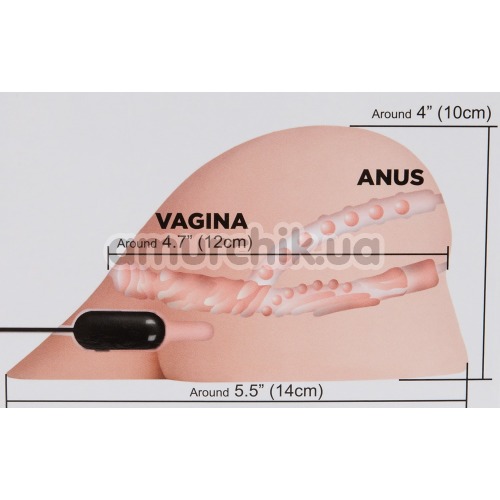 Искусственная вагина и анус с вибрацией XXX To-Go Emery