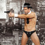 Костюм гангстера JSY Sexy Lingerie 4981, чорний: труси + краватка + манжети + капелюх + іграшковий пістолет - Фото №4
