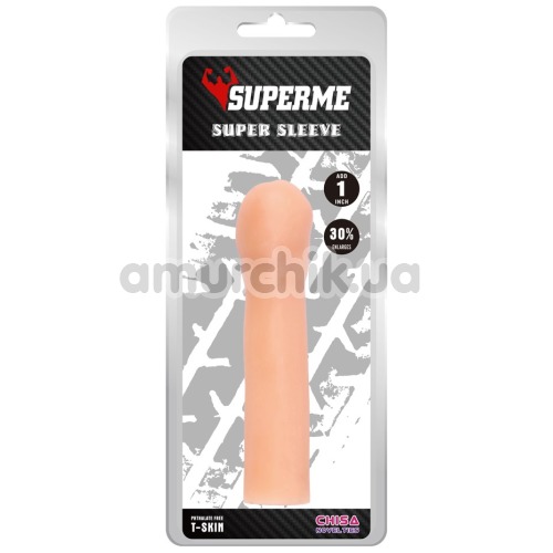 Насадка на пенис Superme Super Sleeve, телесная
