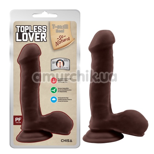 Фаллоимитатор T-skin ReaL Topless Lover, коричневый
