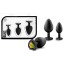 Набор анальных пробок с радужными кристаллами в виде сердечек Luxe Bling Plugs Trainer Kit, черный - Фото №5