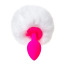 Анальна пробка з білим хвостиком Loveshop S, рожева - Фото №2