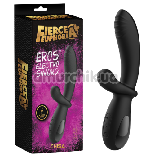 Вибратор с электростимуляцией Fierce Euphoria Eros Electro Sword, черный