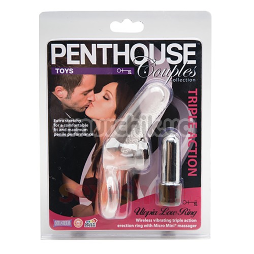 Віброкільце Penthouse Couples Collection Triple Action, прозоре