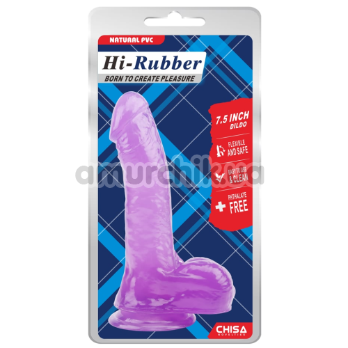 Фаллоимитатор Hi-Rubber Born To Create Pleasure 7.5, фиолетовый