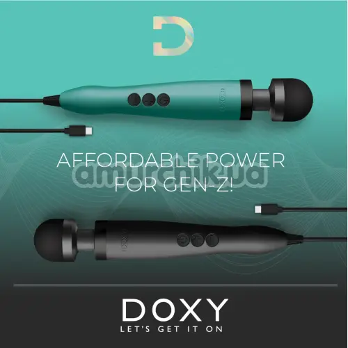 Универсальный вибромассажер Doxy 3 USB-C, бирюзовый