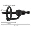 Уретральная вставка с кольцом для головки и вибрацией Penis Plug With A Glans Ring 3.5 & Vibration, черная - Фото №5