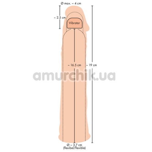 Вібронасадка на пеніс Silicone Extension Vibrating, тілесна